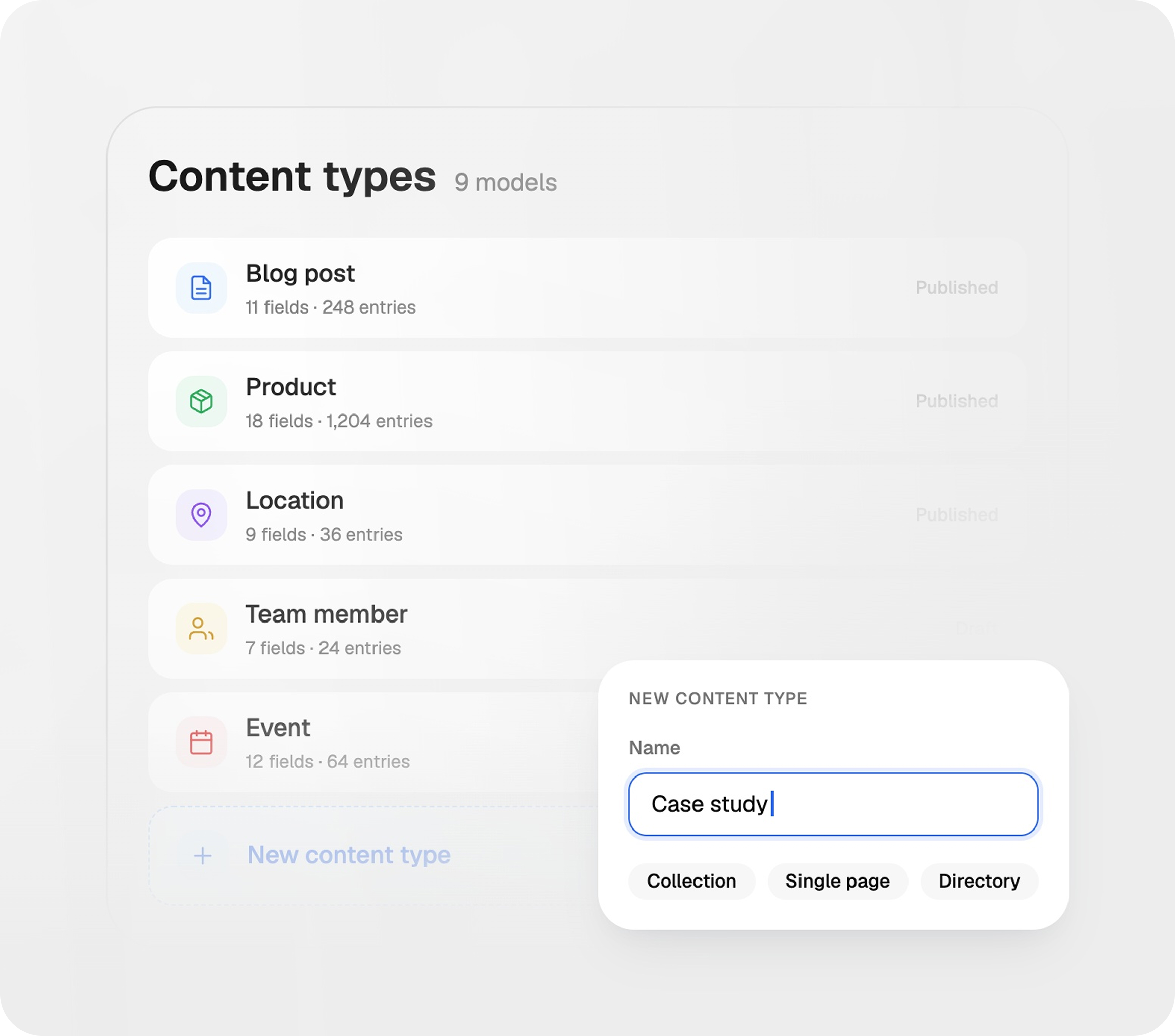 Custom content types