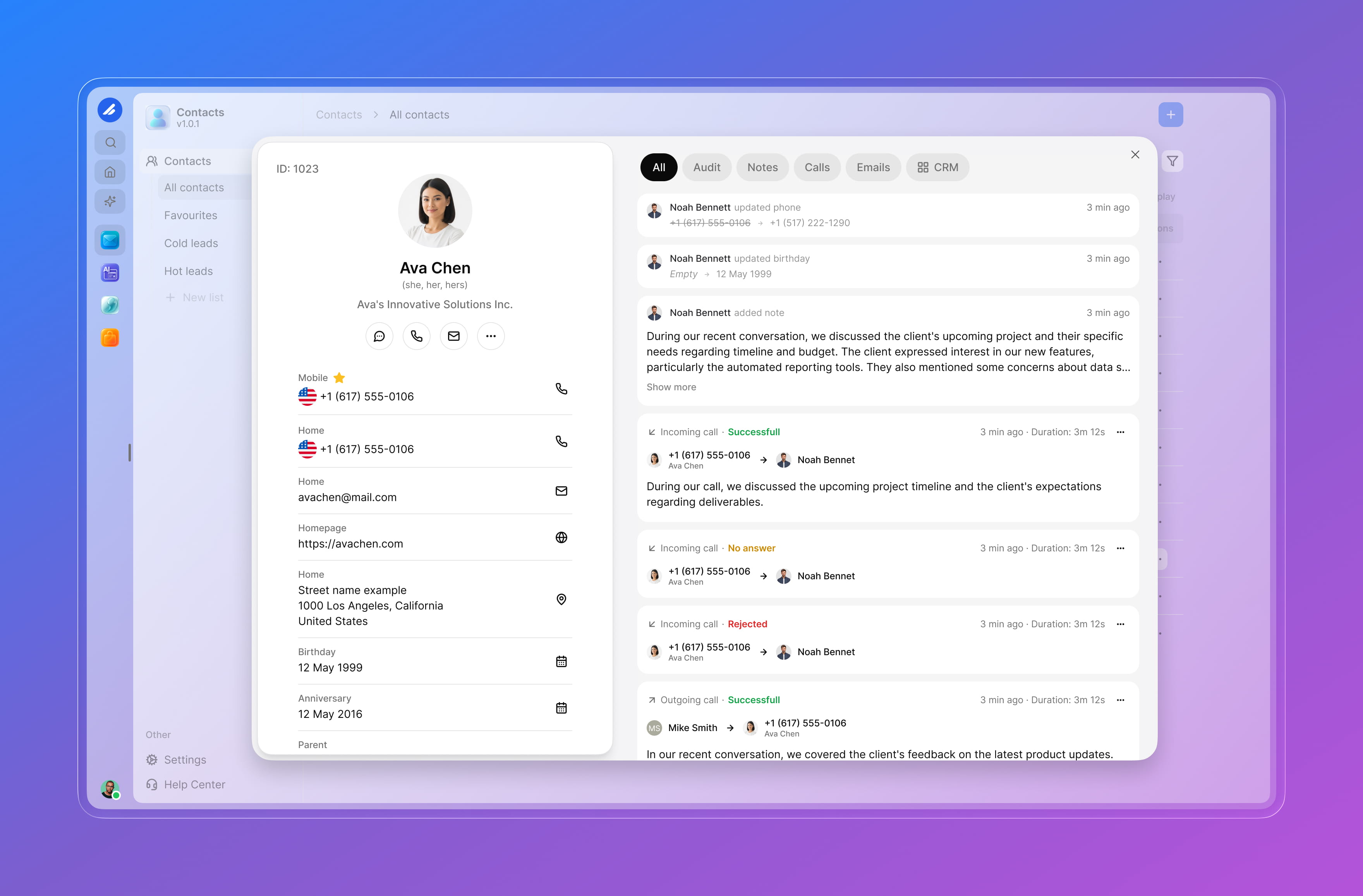 Unified contact database