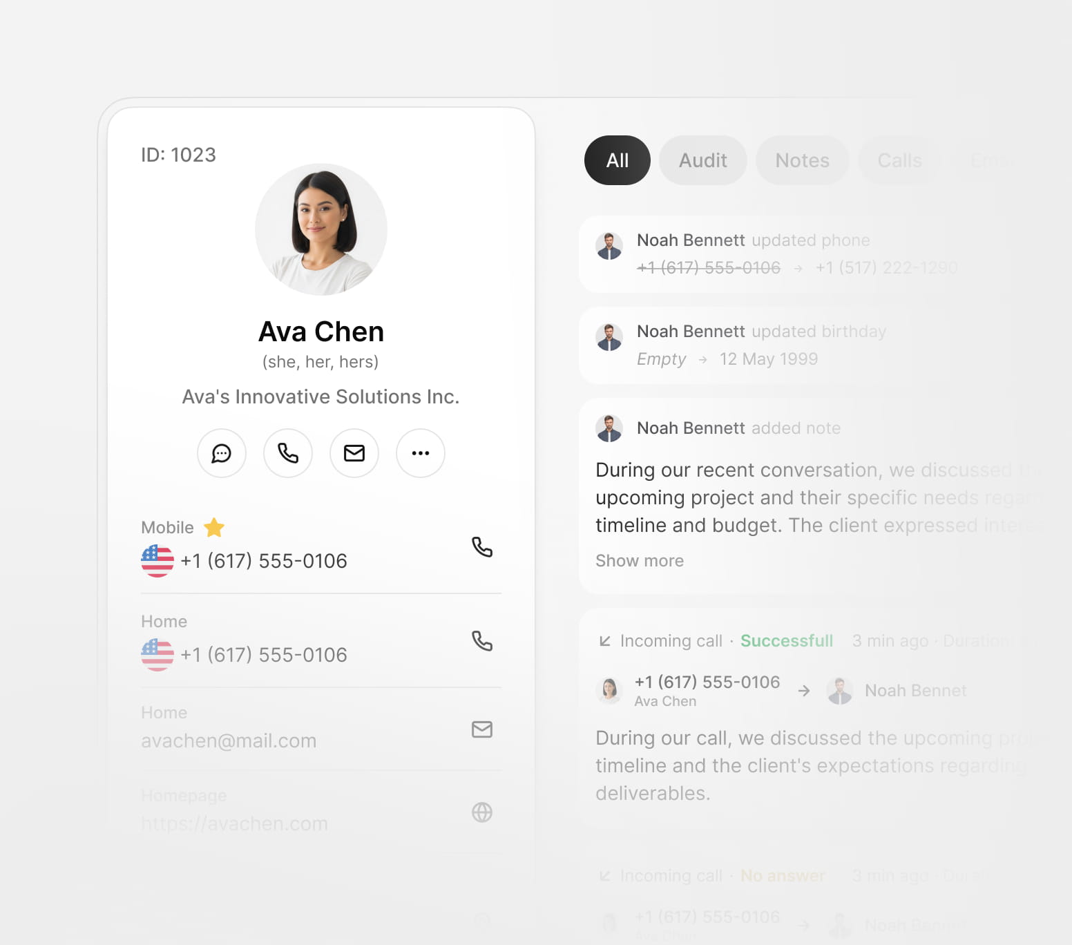 Manage contacts and companies