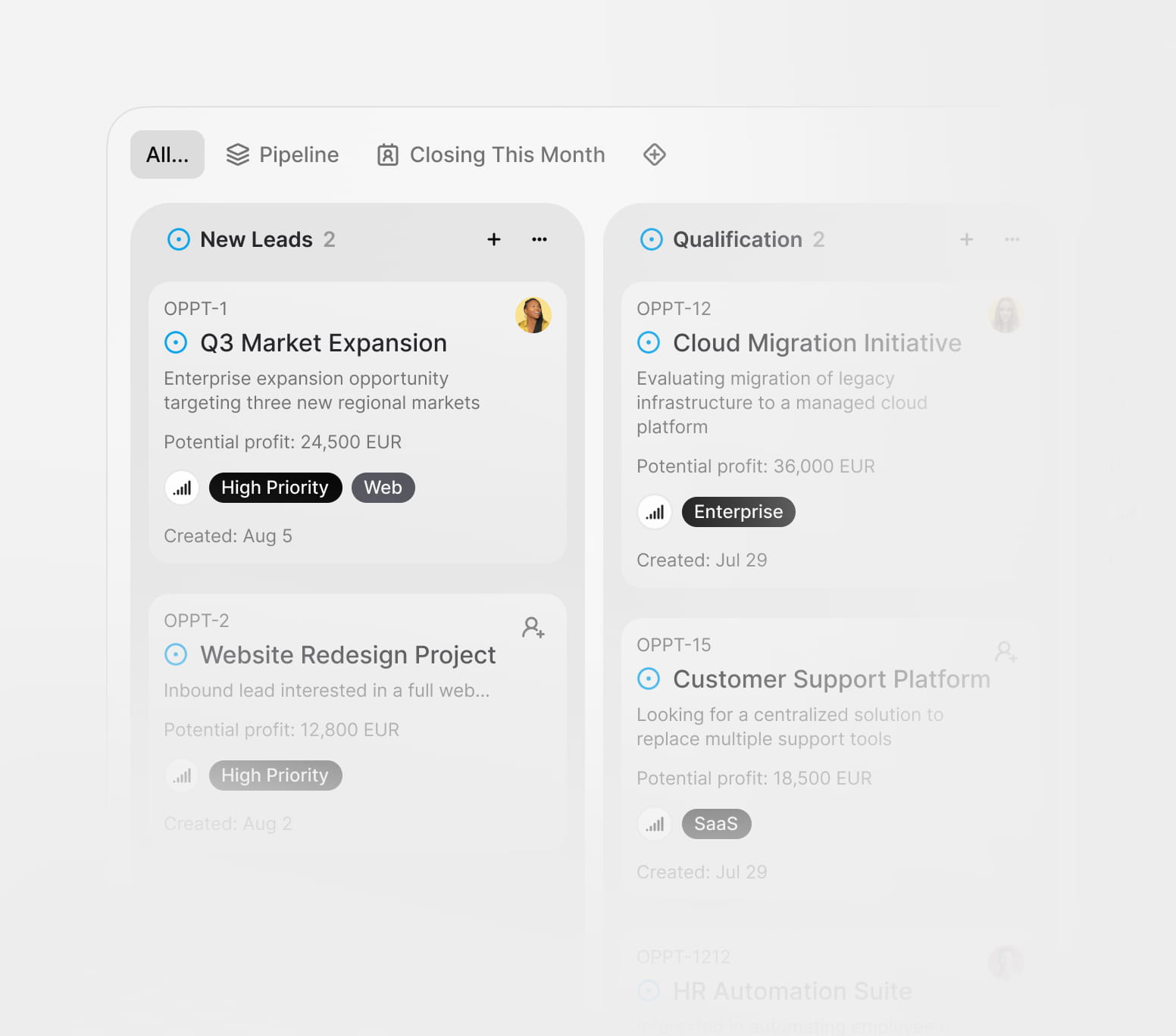 Track deals and pipelines